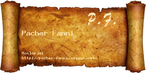 Pacher Fanni névjegykártya